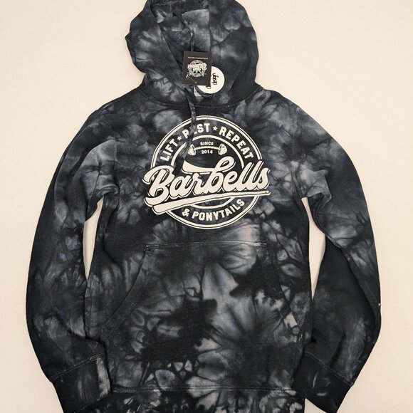 Barbells And Ponytails Tops - Barbells And Ponytails Tie Dye Logo Pullover Hoodie Sweatshirt NEW